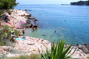 a group of people in the water at a beach at Seaside apartments with a swimming pool Jelsa, Hvar - 2067 in Jelsa