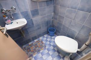 ein Bad mit einem WC und einem Waschbecken in der Unterkunft Double Room Sucuraj 6734b in Sućuraj