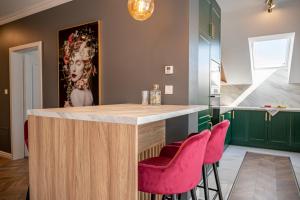 Kuchyň nebo kuchyňský kout v ubytování Apartmány pod Zámkom