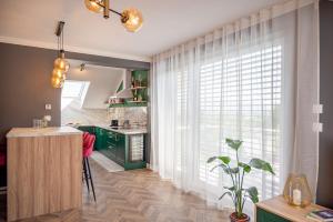 Kuchyň nebo kuchyňský kout v ubytování Apartmány pod Zámkom