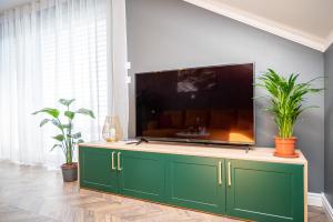 TV a/nebo společenská místnost v ubytování Apartmány pod Zámkom