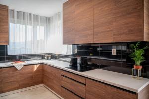 Kuchyň nebo kuchyňský kout v ubytování Apartmány pod Zámkom