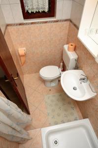 a bathroom with a toilet and a sink at Apartments with a parking space Palit, Rab - 4990 in Rab