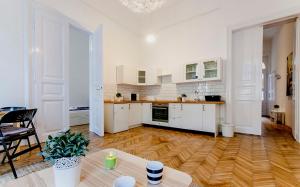 Kuchyňa alebo kuchynka v ubytovaní Cozy 2 Bedroom Apartment In Terez Boulevard.