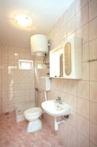 a bathroom with a toilet and a sink at Apartments by the sea Cove Saplunara, Mljet - 4901 in Saplunara