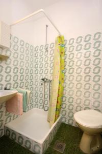 a bathroom with a shower and a toilet in it at Rooms with a swimming pool Cavtat, Dubrovnik - 5222 in Cavtat