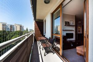 Balkón alebo terasa v ubytovaní Metro Wilanowska Homely Apartment