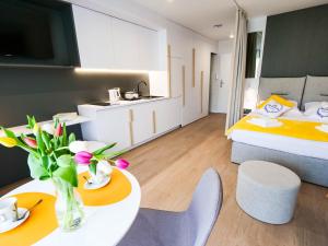 Posteľ alebo postele v izbe v ubytovaní MK Apartamenty Złocisty