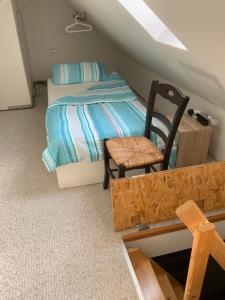 Postel nebo postele na pokoji v ubytování Ferien/ Monteurzimmer mit gemeinsam Wozi, Kü, Bad, WLAN