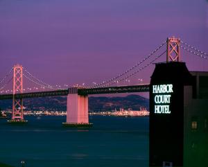 a large bridge with a sign that reads harper quik hotel at Harbor Court Hotel in San Francisco