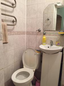 a bathroom with a toilet and a sink at М.Арнаутская 33 in Odesa