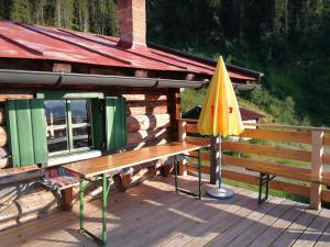 Balkón alebo terasa v ubytovaní Almhütte Andrea
