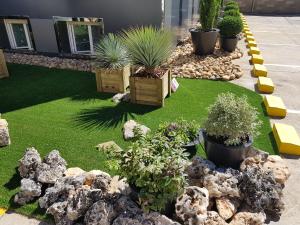 A garden outside Hostal Soto