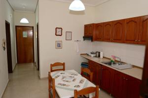 Kuchyň nebo kuchyňský kout v ubytování Giotis apartments