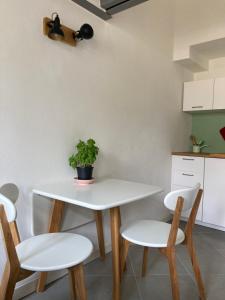 Kuchyňa alebo kuchynka v ubytovaní mini loft Lido with own sunny & private garden