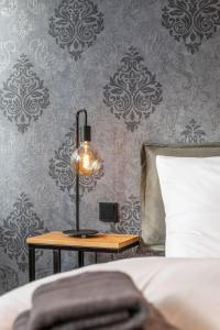Łóżko lub łóżka w pokoju w obiekcie Apartment am Grundlsee