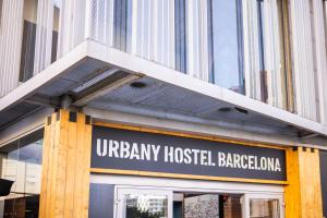 a building with a sign that reads university hospital babbage at Urbany Hostel Barcelona in Barcelona