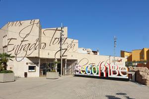 a building with graffiti on the side of it at Casa Castillo de la Estrella in Segorbe