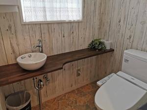 un baño con lavabo e inodoro en Kitasaku District - Hotel - Vacation STAY 89259, en Kutsukake