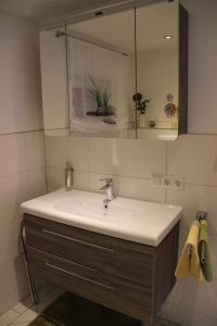 bagno con lavandino e specchio di Haus Janßen-Wehrle a Titisee-Neustadt