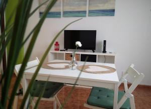 Televízia a/alebo spoločenská miestnosť v ubytovaní Coqueto miniapartamento junto centro Torremolinos
