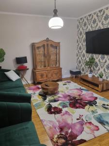 Televízia a/alebo spoločenská miestnosť v ubytovaní Apartament Wojciecha 9B 2 - Gdynia Śródmieście 70m2