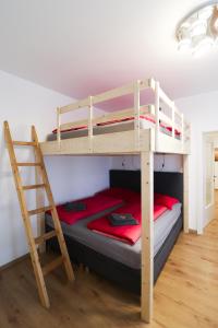 a bedroom with two bunk beds with a ladder at CozyNite Premium Apartment Schönbrunn 1 in Vienna