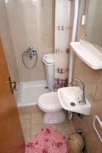 a bathroom with a toilet and a sink and a tub at Apartments by the sea Sobra, Mljet - 4898 in Babino Polje