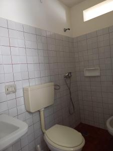 łazienka z toaletą i prysznicem w obiekcie Agriturismo Vignavecchia w mieście Vignacastrisi