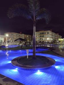 a palm tree in a pool at night at MURO ALTO COND CLUBE Bl4 413 in Ipojuca