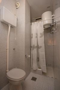 a bathroom with a toilet and a shower at Apartments by the sea Zivogosce - Blato, Makarska - 6797 in Igrane