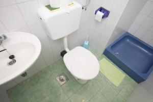 a bathroom with a white toilet and a sink at Apartments by the sea Starigrad, Paklenica - 6586 in Starigrad