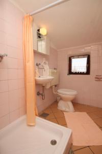 a bathroom with a tub and a toilet and a sink at Apartments with a parking space Starigrad, Paklenica - 6647 in Starigrad-Paklenica