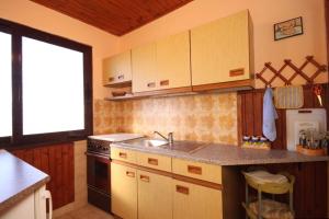 een keuken met een wastafel en een fornuis bij Apartments by the sea Ugljan - 8423 in Ugljan
