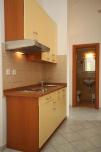 a kitchen with a sink and a toilet in a room at Apartments by the sea Ubli, Lastovo - 8355 in Ubli