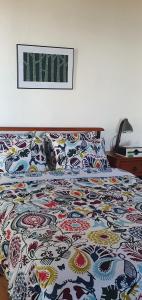 麥克坦的住宿－Lola's Guest House，床上有五颜六色的被子
