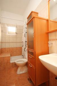 トゥチェピにあるApartments by the sea Tucepi, Makarska - 8742のバスルーム(トイレ、洗面台、シャワー付)