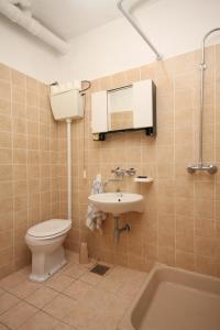a bathroom with a toilet and a sink at Apartments by the sea Drvenik Donja vala, Makarska - 11083 in Drvenik