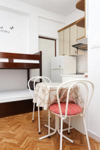 羅戈茲尼察的住宿－Studio Razanj 10373a，一间厨房,里面配有桌椅