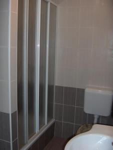łazienka z toaletą i prysznicem w obiekcie Apartments with a parking space Jezera, Murter - 11373 w mieście Jezera