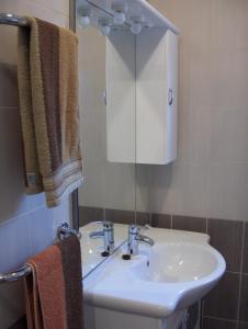 łazienka z umywalką i apteczką w obiekcie Apartments with a parking space Jezera, Murter - 11373 w mieście Jezera