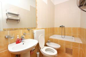 a bathroom with a toilet and a sink at Apartments by the sea Pomena, Mljet - 10426 in Goveđari