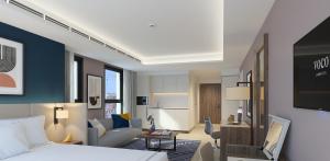 Χώρος καθιστικού στο voco Doha West Bay Suites by IHG