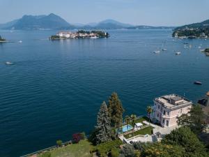 an island in the middle of a large body of water at Luxury Villa Olga in Stresa in Baveno
