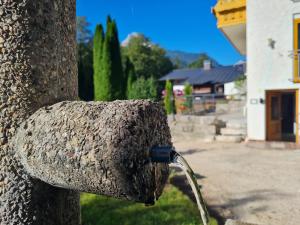 a water hose hooked up to a tree at Ferienwohnung Berghäusl in Bischofswiesen