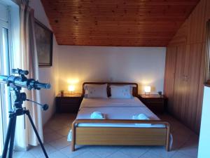 Posteľ alebo postele v izbe v ubytovaní Private two-floor holiday house in Leptokaria
