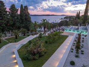 an aerial view of a villa with a garden at Hotel Moeesy, Blue & Green Oasis in Hvar