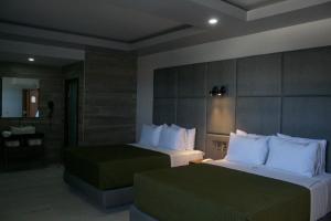 Cette chambre comprend deux lits et une salle de bains. dans l'établissement Hotel Grand One Plaza, à Tijuana
