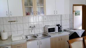 a kitchen with a sink and a microwave at Holiday house with a parking space Smoljanac, Plitvice - 13741 in Smoljanac