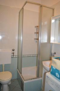 y baño con ducha, aseo y lavamanos. en Apartments with WiFi Rijeka - 13882, en Rijeka